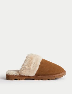 

Boys M&S Collection Kids' Suede Freshfeet™ Slippers (13 Small - 7 Large) - Tan, Tan