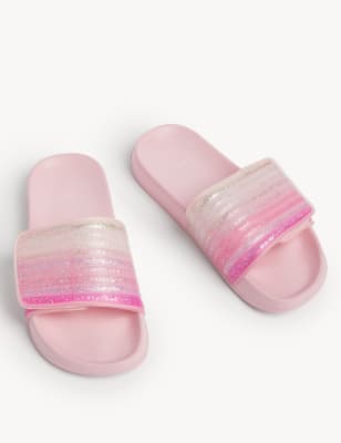 Womens best sale sparkly sliders