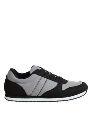 

M&S Collection Zapatillas deportivas infantiles Freshfeet™ con cordones (13 pequeño-7 grande) - Charcoal Mix, Charcoal Mix