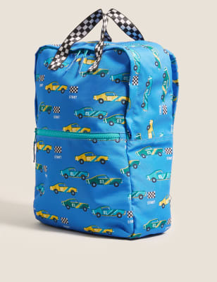 

Boys M&S Collection Kids' Water Repellent Racing Car School Backpack - Blue, Blue