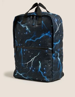 Boys M&S Collection Kids' Water Repellent Lightning Backpack - Black, Black