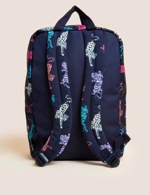 

Girls M&S Collection Kids' Water Repellent Animal Print School Backpack - Navy Mix, Navy Mix