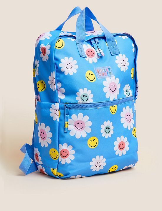 Schulrucksack für Kinder mit SmileyWorld®-Blumenmuster