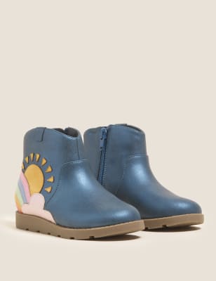 

M&S Collection Kinderstiefel mit Regenbogenmuster und Freshfeet™ (21,5-31) - Navy, Navy