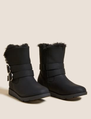 

Girls M&S Collection Kids' Freshfeet™ Mid Calf Boots (5 Small - 121/2 Small) - Black, Black