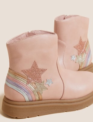 

M&S Collection Botines infantiles con diseño de arco iris (3 pequeño-13 pequeño) - Pink Mix, Pink Mix