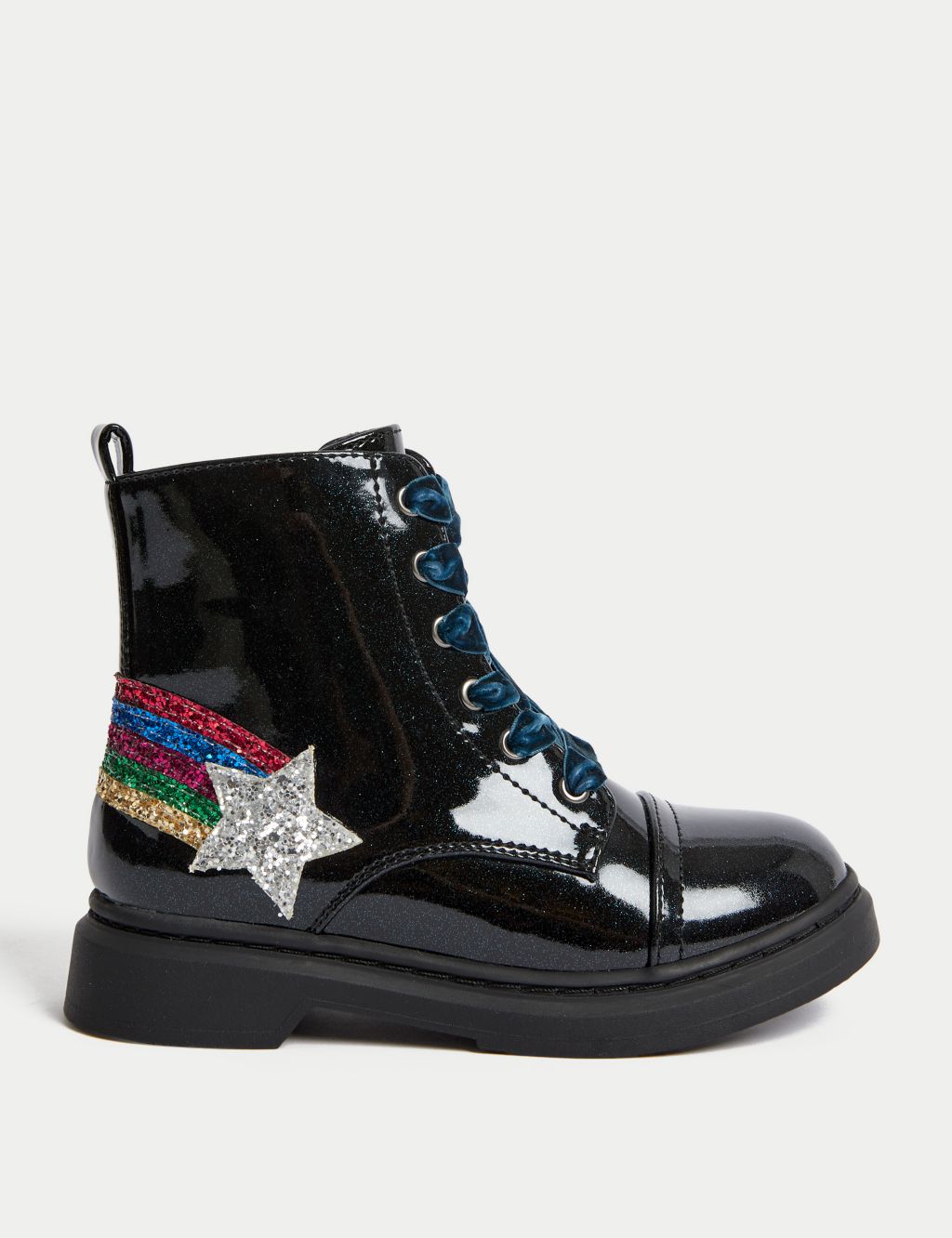Kids' Glitter Rainbow Star Boots (4 Small - 13 Small)
