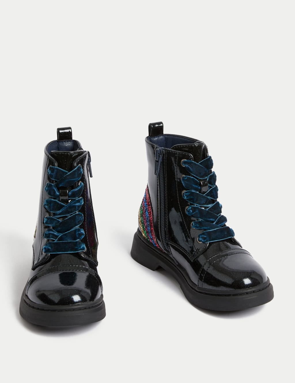 Girls navy blue boots discount