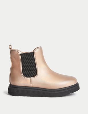 

Girls M&S Collection Kids' Freshfeet™ Metallic Chelsea Boots (4 Small - 13 Small) - Gold Mix, Gold Mix