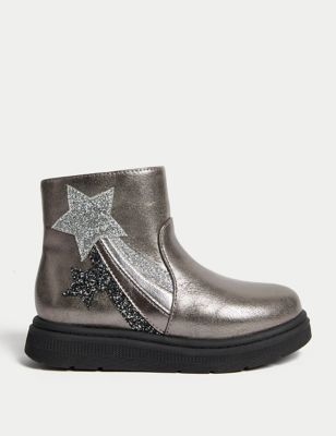 Kids' Freshfeet™ Metallic Star Chelsea Boots (4 Small - 13 Small)