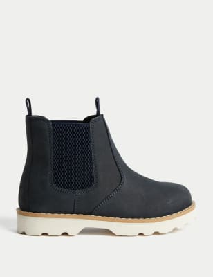 

Unisex,Boys,Girls M&S Collection Kids' Leather Freshfeet™ Chelsea Boots (4 Small - 6 Large) - Navy, Navy