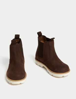 Kids' Leather Freshfeet™ Chelsea Boots (4 Small - 6 Large)