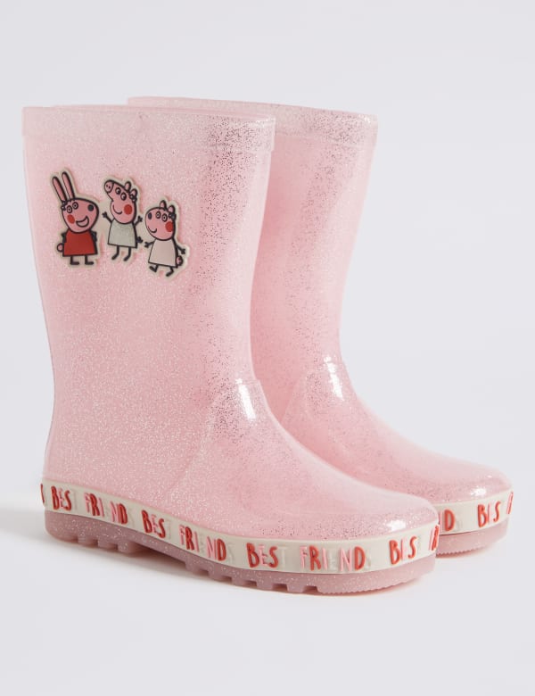 Kids Peppa Pig Glitter Wellies 5 Small 12 Small M S