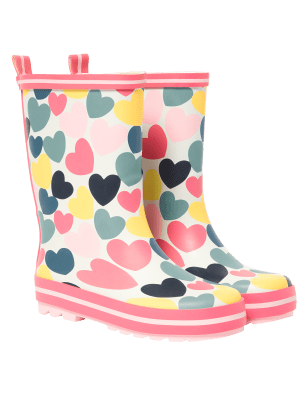 

M&S Collection Gummistiefel mit Herzmuster für Kinder (21,5-30,5) - Pink Mix, Pink Mix