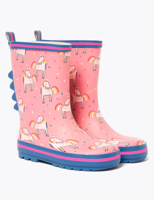 Bottes enfants en caoutchouc à motif licorne (du 21,5 au 30,5) - Pink Mix