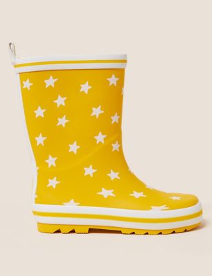 Unisex,Boys,Girls M&S Collection Kids' Star Wellies (5 Small -13 Small) - Yellow, Yellow