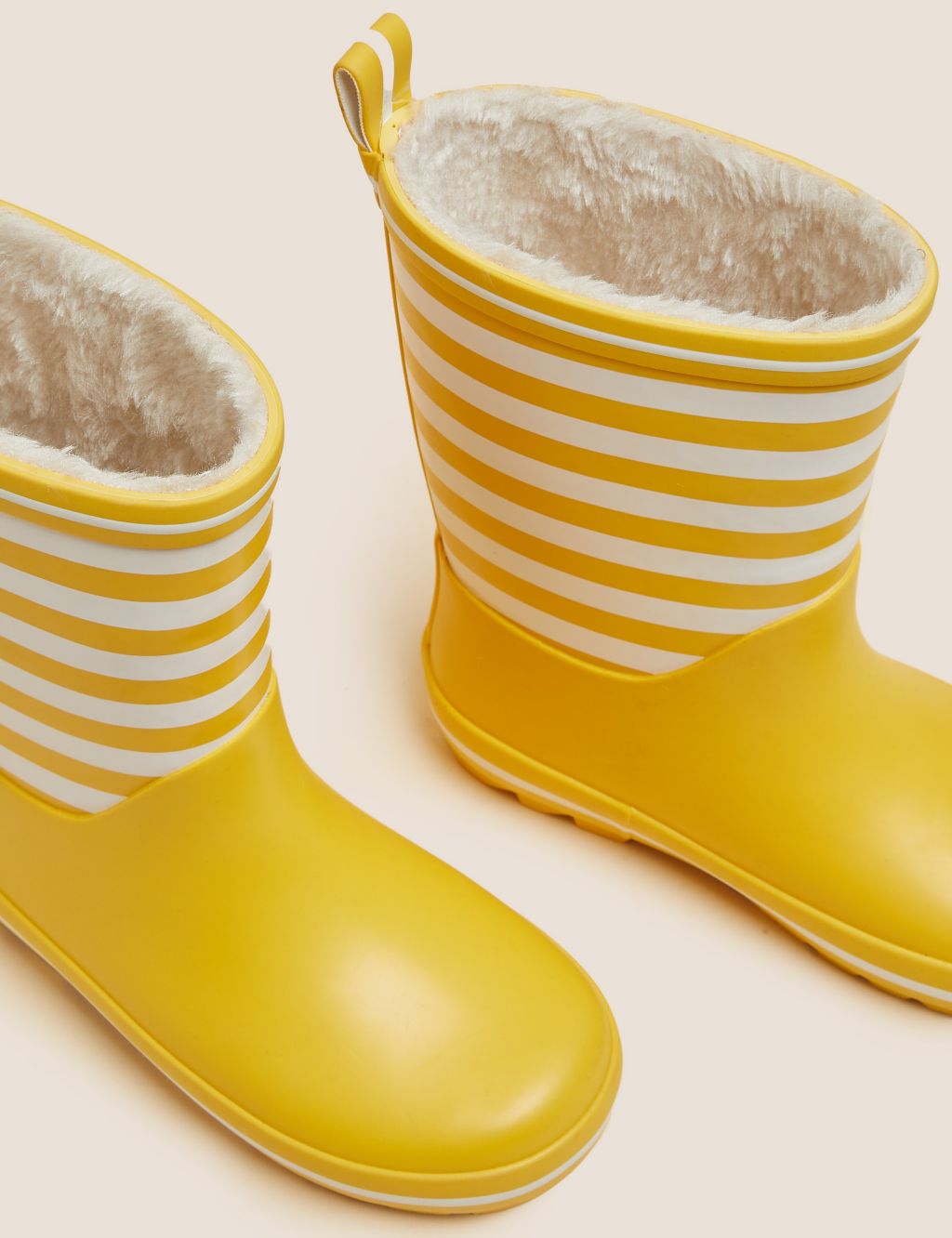 Kids' Striped Warm Lined Wellies (3 Small - 13 Small) image 1