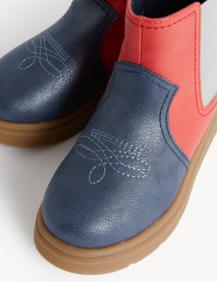 

Girls M&S Collection Kids' Colour Block Chelsea Boots (4 Small - 13 Small) - Navy Mix, Navy Mix