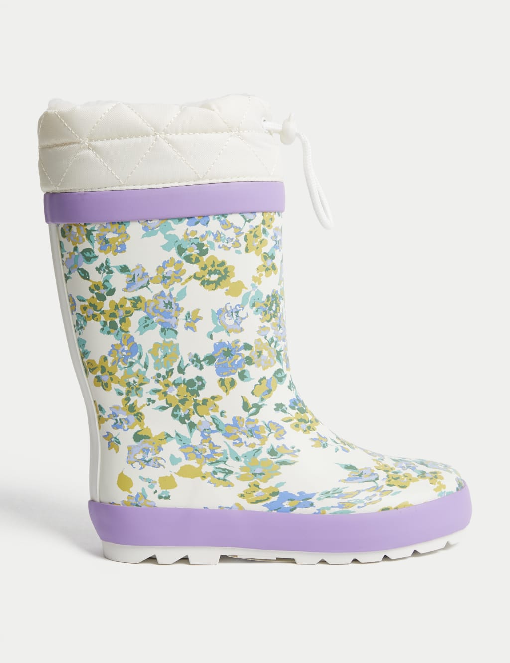 Kids' Floral Lined Wellies (4 Small - 13 Small) image 1