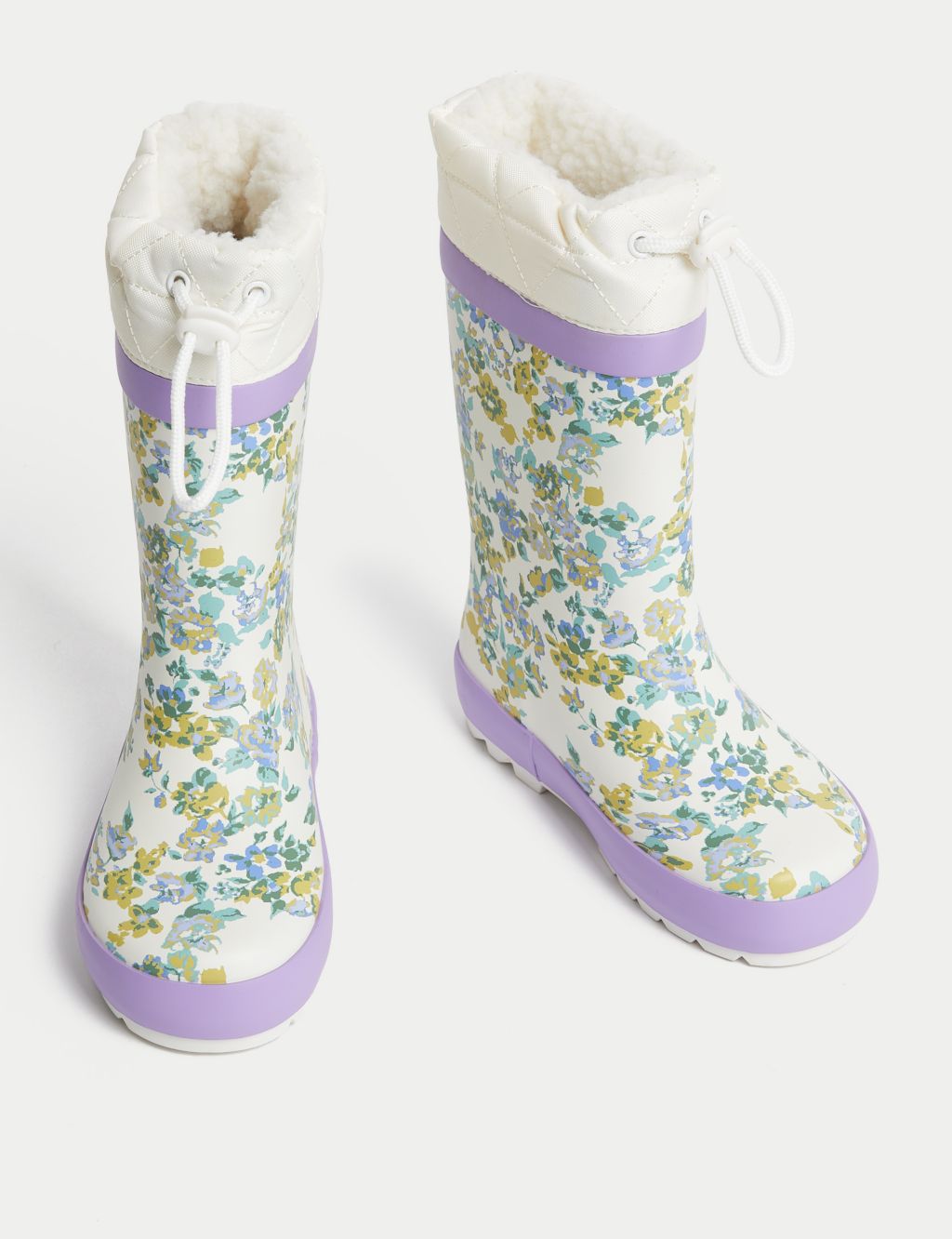 Kids' Floral Lined Wellies (4 Small - 13 Small) image 2