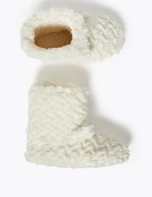 faux fur slipper boots