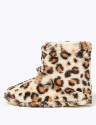 kids leopard print slippers