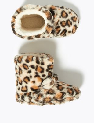 kids leopard print slippers
