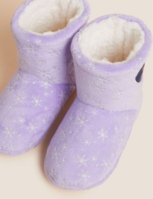 Girls M&S Collection Kids' Disney Frozen™ Slipper Boots (4 Small - 13 Small) - Purple