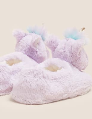 M&S Girls Kids' Unicorn Slippers (5 Small