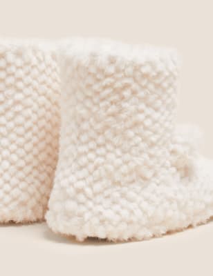 

M&S Collection Slipper-Stiefel für Kinder mit Kunstfell (21,5-39,5) - Cream, Cream