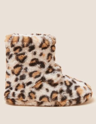 

Girls M&S Collection Kids' Faux Fur Leopard Slipper Boots (5 Small - 6 Large) - Brown Mix, Brown Mix