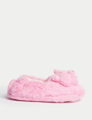 Girls Percy Pig Slippers (4 Small - 6 Large) - 6 S - Pink, Pink