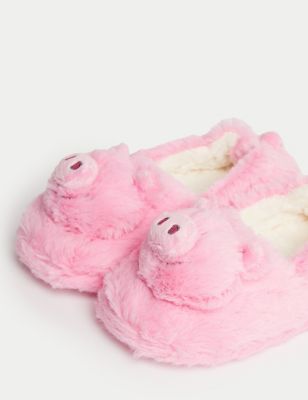 M&S Girls Kids' Percy Pig  Slippers (5 Small