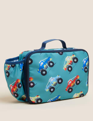 

Boys M&S Collection Kids' Lightweight Truck Print Lunch Box - Green, Green