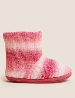 Kids Ombré Knitted Slipper Boots (4 Small - 6 Large) - VN
