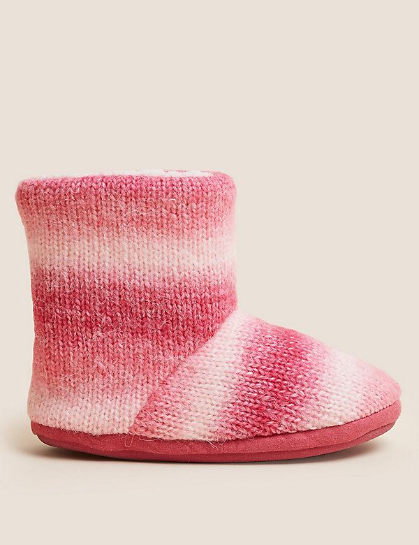 Kids Ombré Knitted Slipper Boots (4 Small - 6 Large) - MV