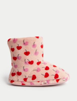 M&S Girls Cherry Slipper Boots (4 Small - 6 Large) - 13 S - Multi, Multi