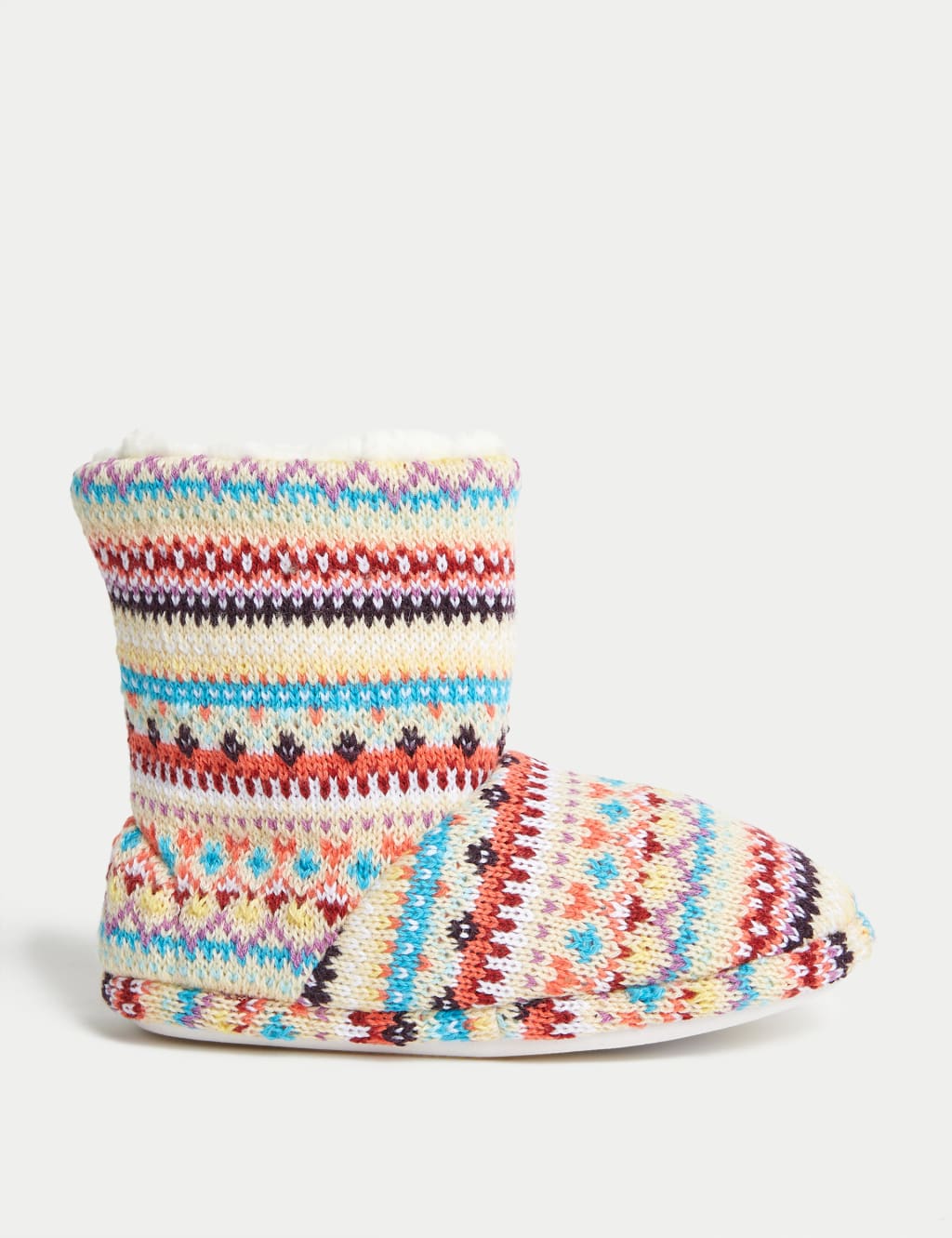 Kids' Knitted Striped Slipper Boots (4 Small - 6 Large) image 1
