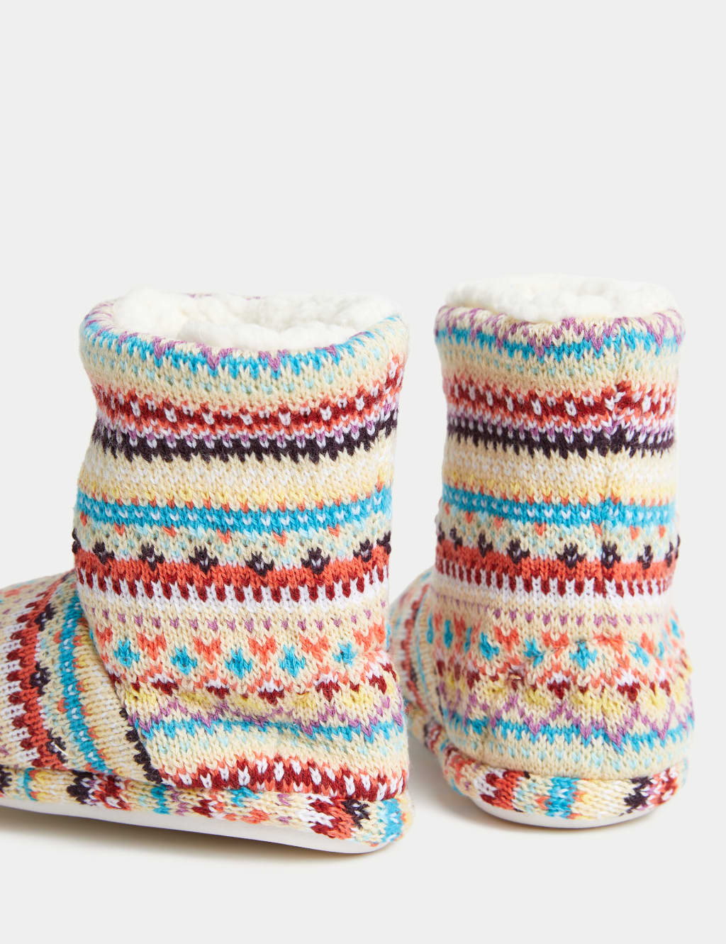 Kids' Knitted Striped Slipper Boots (4 Small - 6 Large) image 3