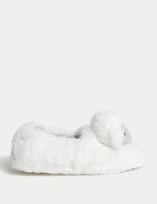 

Unisex,Boys,Girls M&S Collection Kids' Lamb Slippers (4 Small - 6 Large) - Cream, Cream