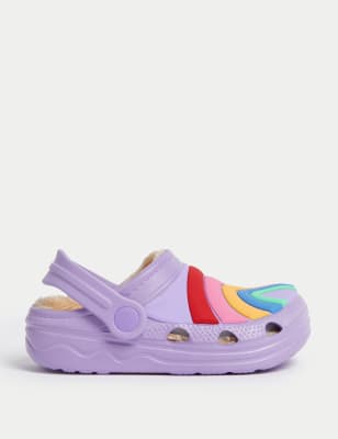 Rainbow crocs with clearance fur