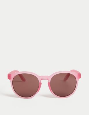 M&S Kid's Plain Sunglasses - M-L - Pink, Pink,Stone