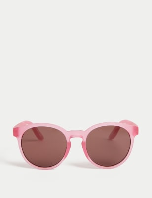 M&S Kids Plain Sunglasses - M-L - Pink, Pink,Stone