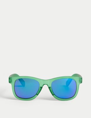 M&S Kid's Plain Wayfarer Sunglasses (SM-ML) - S-M - Green, Green