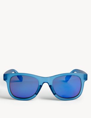 M&S Boys Recycled Plain Wayfarer Sunglasses - S-M - Mid Blue, Mid Blue