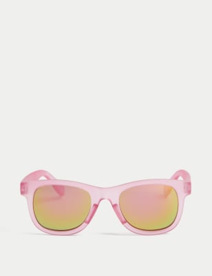 M&S Girls Recycled Plain Wayfarer Sunglasses - M-L - Sugar Pink, Sugar Pink