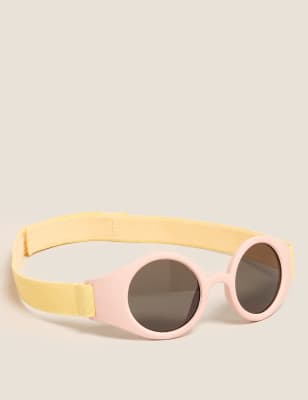 Lunettes de soleil bébés à motif color block - Pink