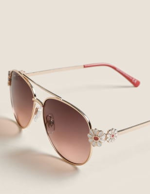

Girls M&S Collection Kids' Daisy Charm Aviator Sunglasses - Pink Mix, Pink Mix
