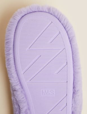 

M&S Collection Zapatillas infantiles imitación de piel (13 pequeño-6 grande) - Lilac, Lilac