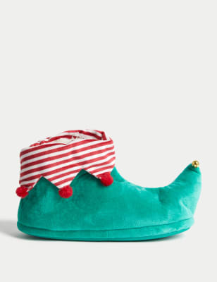 

M&S Collection Slipper-Stiefel für Kinder mit Weihnachtselfenmotiv - Green Mix, Green Mix